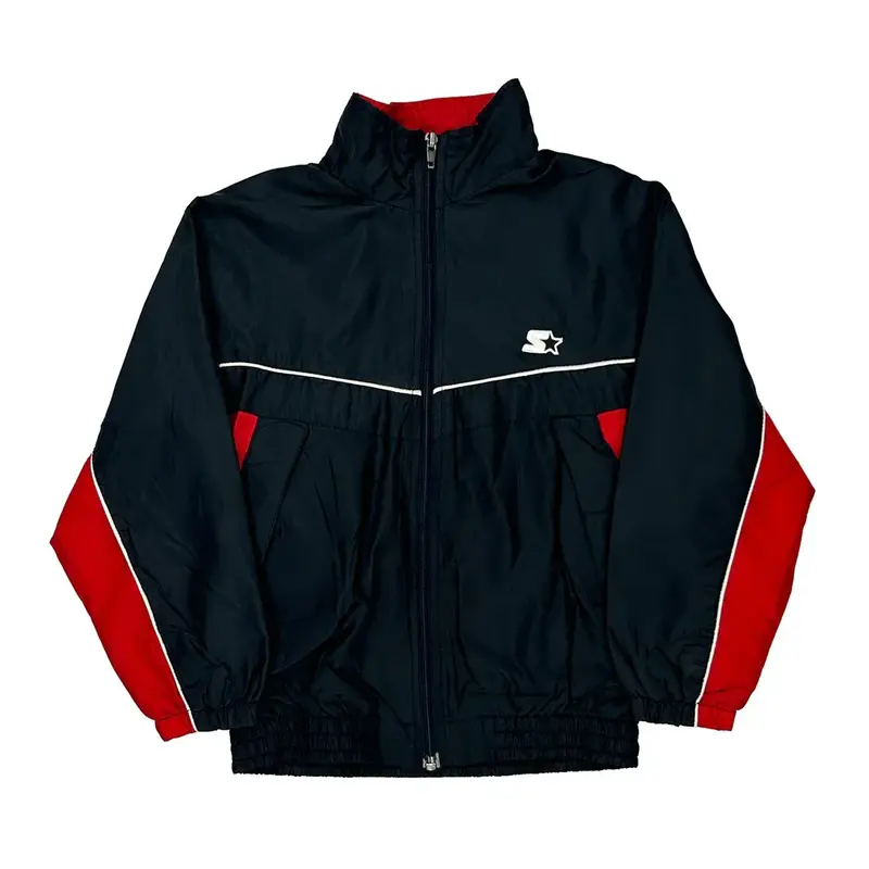 Age 7 Starter Windbreaker - Small Black Nylon