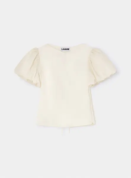 SIMONE ECRU PUFF SLEEVE BLOUSE | Size: XL