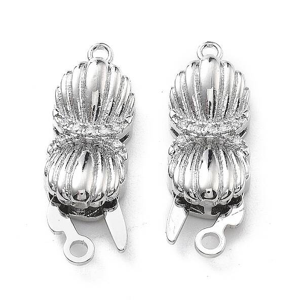 Brass Micro Pave Clear Cubic Zirconia Box Clasps