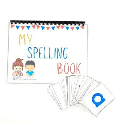 Spelling learning activity book. Cvc word spelling