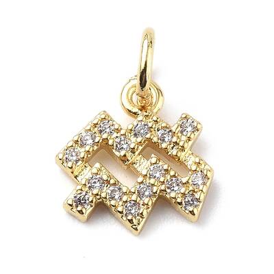 Brass Micro Pave Cubic Zirconia Charms