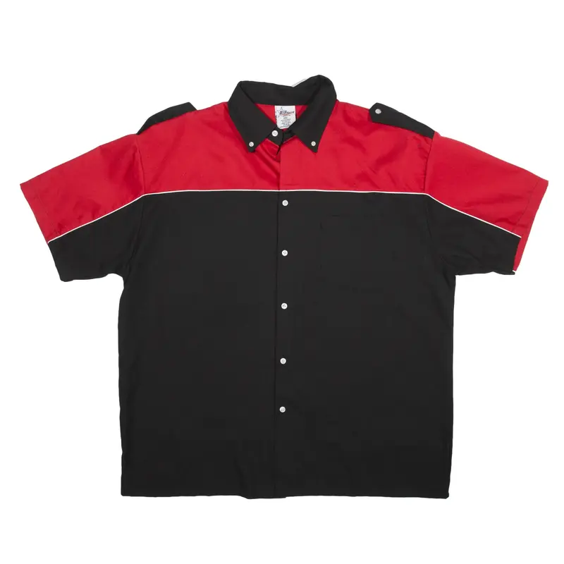 USA RACING APPAREL Plain Shirt Black Colourblock Short Sleeve Mens 2XL