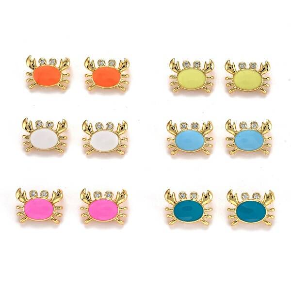 Real 18K Gold Plated Brass Micro Pave Clear Cubic Zirconia Charms