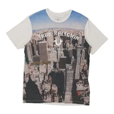 True Religion Graphic T-Shirt - Medium Block Colour Cotton