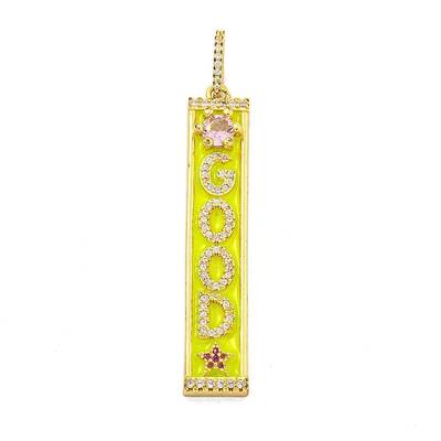 Real 18K Gold Plated Brass Micro Pave Cubic Zirconia Pendants
