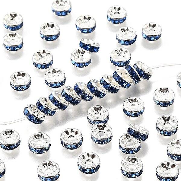 Brass Grade A Rhinestone Spacer Beads