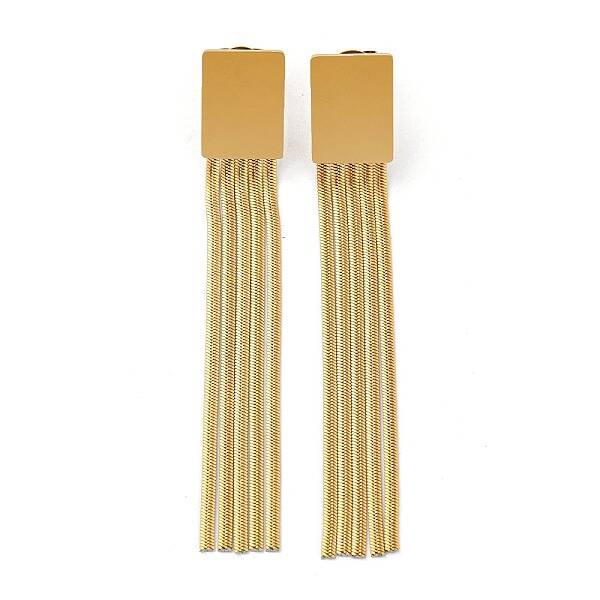 PVD Vacuum Plating Golden 304 Stainless Steel Dangle Stud Earrings