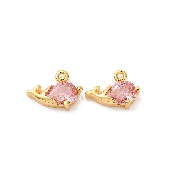Brass Micro Pave Cubic Zirconia Pendants