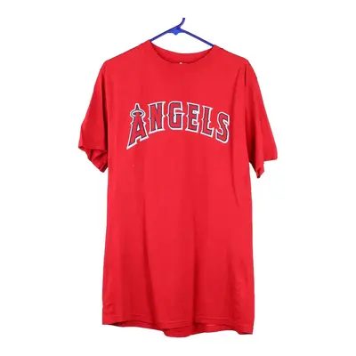 Los Angeles Angels Majestic MLB T-Shirt - Medium Red Cotton