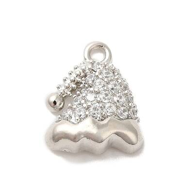 Brass Micro Pave Cubic Zirconia Charms
