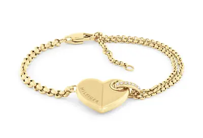 Tommy Hilfiger Bellissimo Bracciale Placcato Oro Con Cuore Audace 2780929