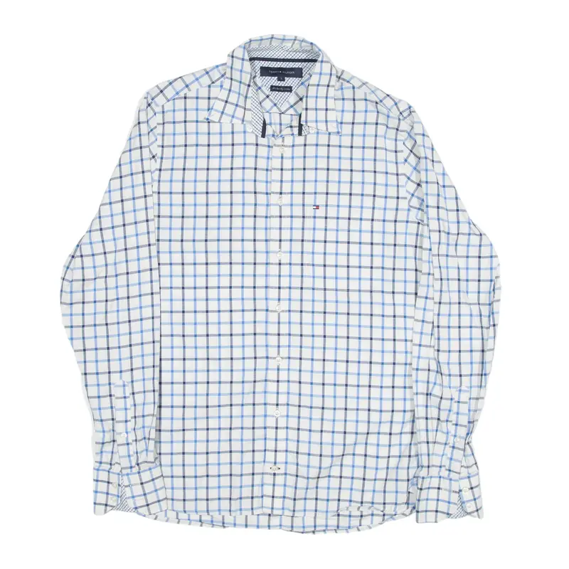 TOMMY HILFIGER Shirt Blue Check Long Sleeve Mens S