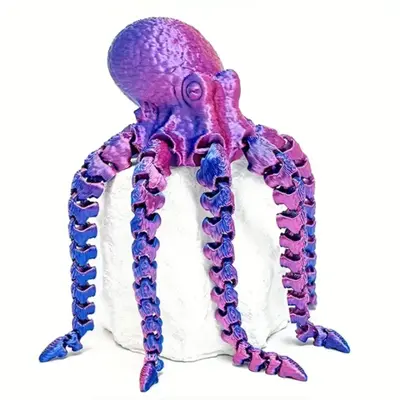 3D Printed Laser Cut Jointed Octopus Decorative Figurine, Multi-Color Home Decoration, Fish Tank Ornament, Halloween Room Dec...