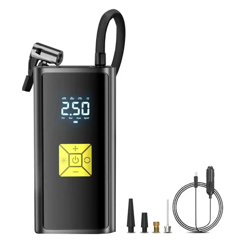 Portable Car Air Pump, Multi-purpose Digital Display Inflatable Pump, Multifunctional Car Tire Inflator for Car Motorcycle Bi...