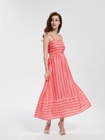 Women's Striped Print Cami Dress, Fashion Casual Sleeveless Spaghetti Strap Long Dress for Daily Outdoor Wear, Summer Dresses...