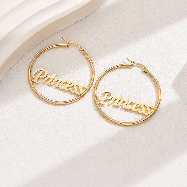 Stainless Steel Geometric Retro Casual Hoop Earrings for Women