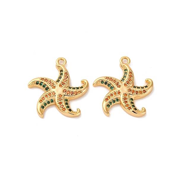 Brass Micro Pave Cubic Zirconia Pendants