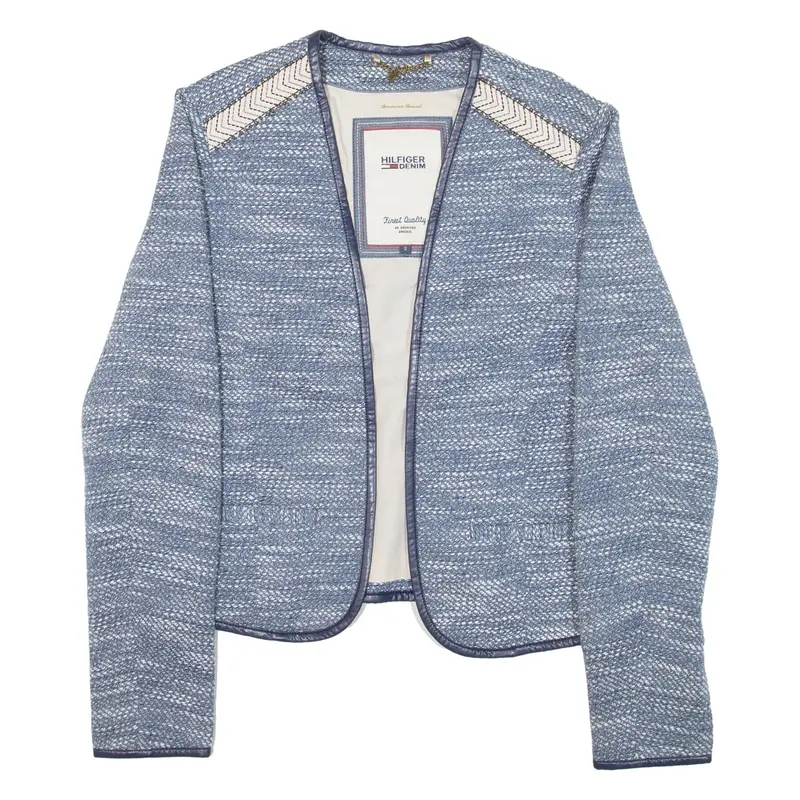 TOMMY HILFIGER Womens Jacket Blue Knit S
