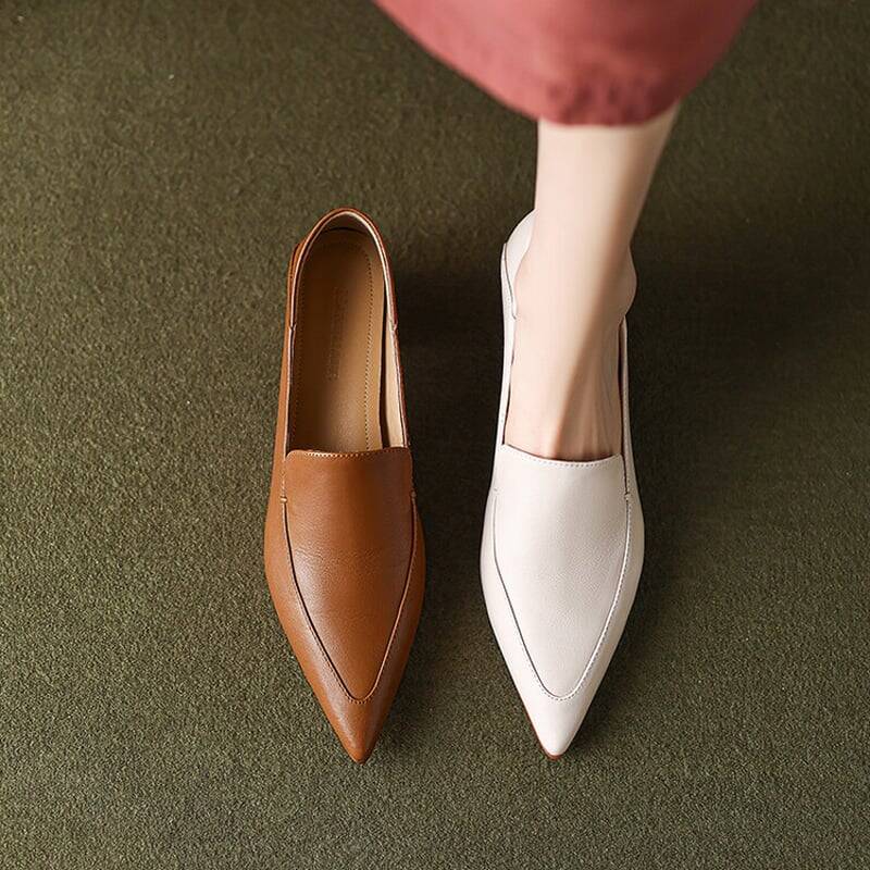 CHIKO Jala Pointy Toe Block Heels Loafers Shoes
