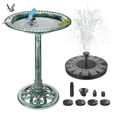 AISITIN Outdoor Garden Bird Bath Fountain,With a Solar Fountain,Weather Resistant Polyresin,For Outdoor Use in Settings Garde...