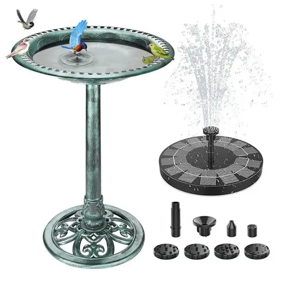 AISITIN Outdoor Garden Bird Bath Fountain,With a Solar Fountain,Weather Resistant Polyresin,For Outdoor Use in Settings Garde...
