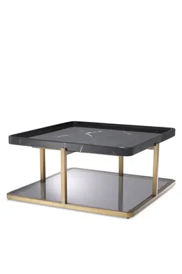 Square Black Marble Coffee Table | Eichholtz Grant