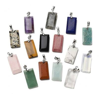 Natural Mixed Gemstone Faceted Pendants