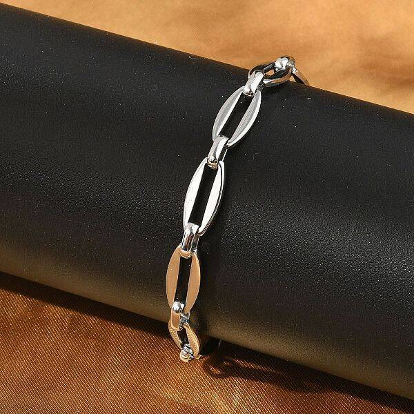304 Stainless Steel Oval Link Chains Bracelets for Men & Women
