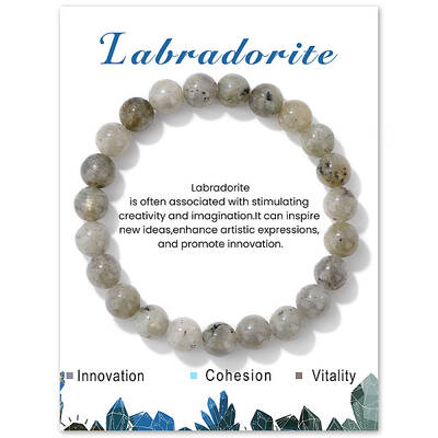 Natural Labradorite Beaded Stretch Bracelets
