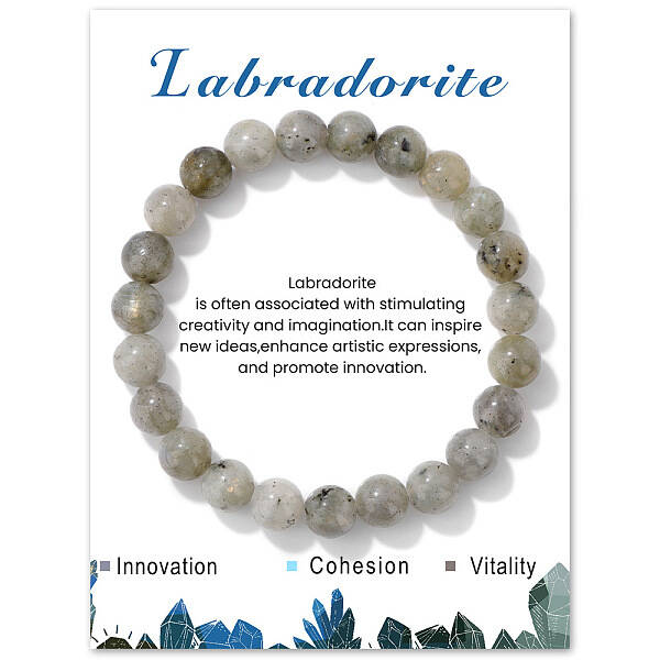 Natural Labradorite Beaded Stretch Bracelets