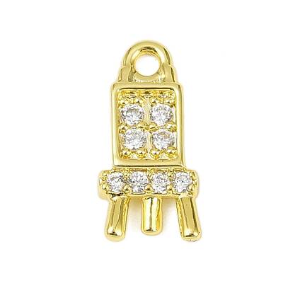 Brass Micro Pave Clear Cubic Zirconia Pendants