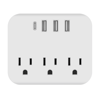 7-in-1 Mini Portable Power Socket with 3 Sockets, 3 USB Ports, 1 Type-C Port, and Switch for Business Travel and Office Use, ...