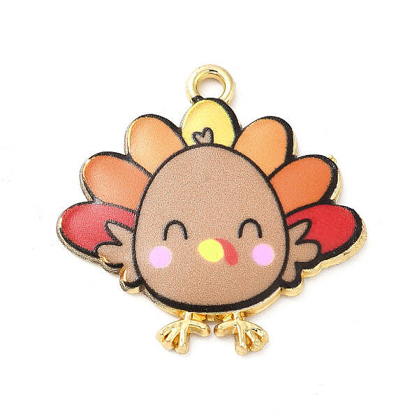 Cute Printed Alloy Pendants