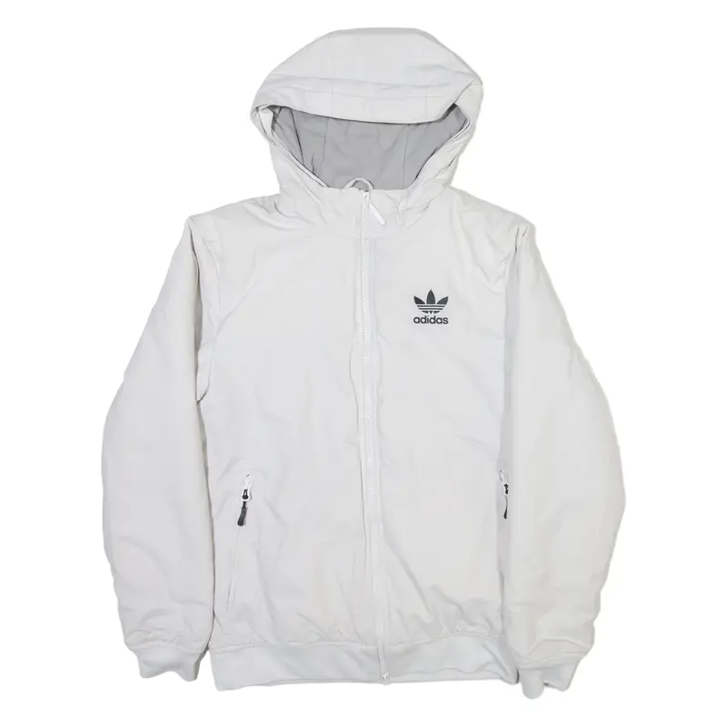 ADIDAS Womens Puffer Jacket White Nylon S