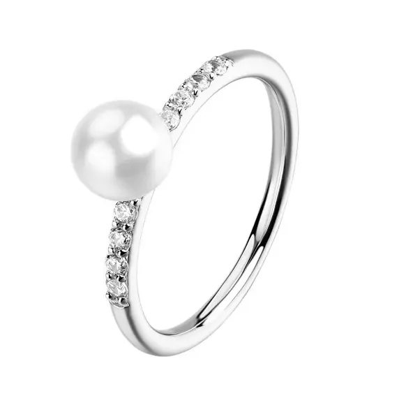 Brosway Elegante Anello In Argento Con Zirconi E Perla Fancy Infinite White Fiw177 - Circuito: 52 Mm