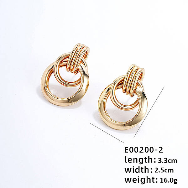Fashionable Crossed Brass Stud Earrings Hip-hop Personality Trendy Ear Jewelry