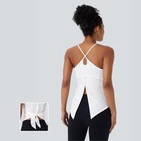 Halara Crisscross Backless Split Hem Yoga Cami Top