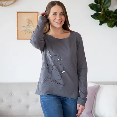 Organic Africa Cozy Scoop Neck - Green - L