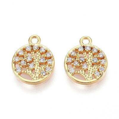 Brass Micro Pave Cubic Zirconia Charms