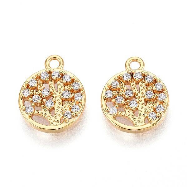 Brass Micro Pave Cubic Zirconia Charms