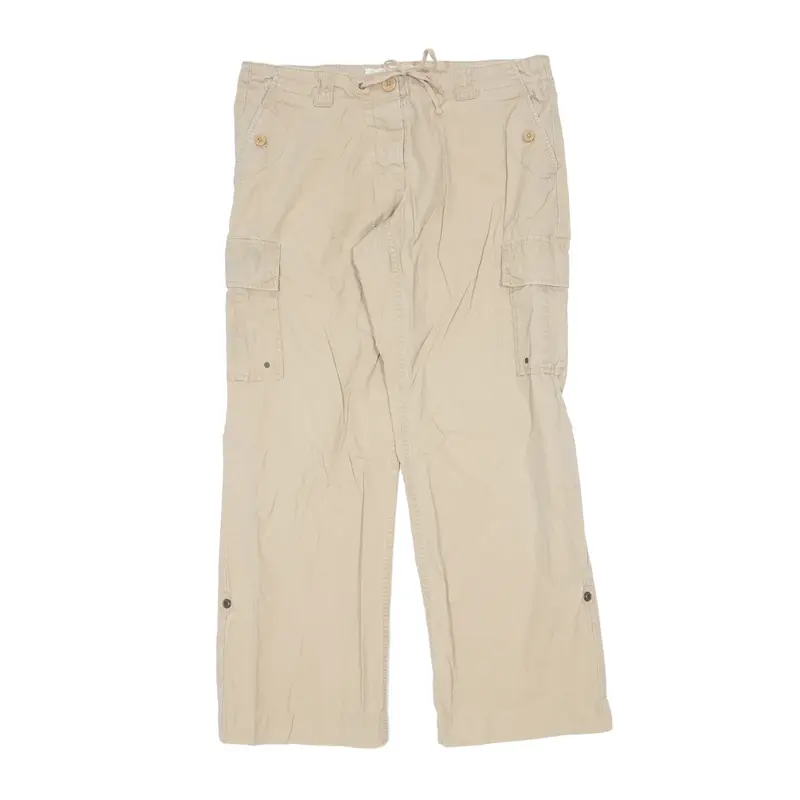 J CREW City Fit Cargo Chino Trousers Beige Regular Straight Womens W34 L30