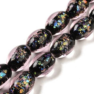 Handmade Dichroic Foil Glass Beads Strands