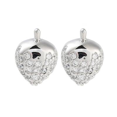 Rack Plating Strawberries Brass Stud Earrings
