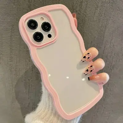 Creative Wave Design Clear Phone Case, Full Body Shockproof TPU Phone Protective Cover Compatible With iPhone 16 Series 15 ...