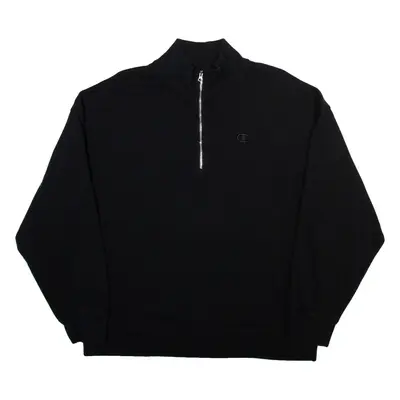 CHAMPION Mens Sweatshirt Black 1/4 Zip L