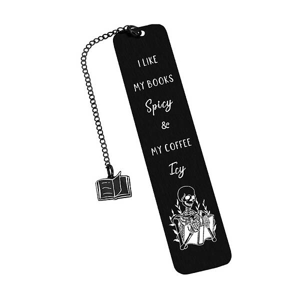 Skeleton Stainless Steel Rectangle Bookmark for Booklovers Reader