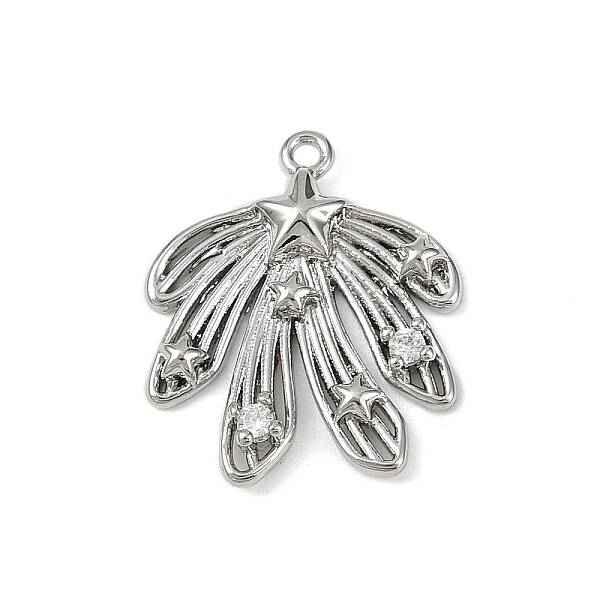 Brass Pave Clear Cubic Zirconia Pendants