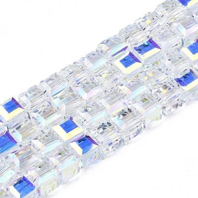 Electroplate Transparent Glass Beads Strands