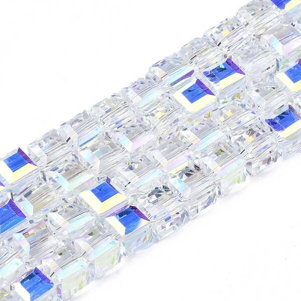 Electroplate Transparent Glass Beads Strands