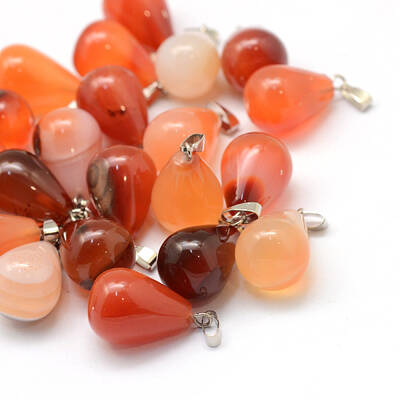 Teardrop Natural Carnelian Pendants